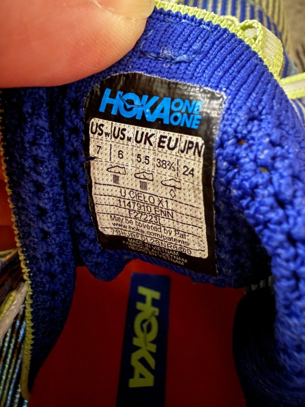 Hoka Cielo X1 - Women's 7, Men's 6 - blue, green - Picture 5 of 5